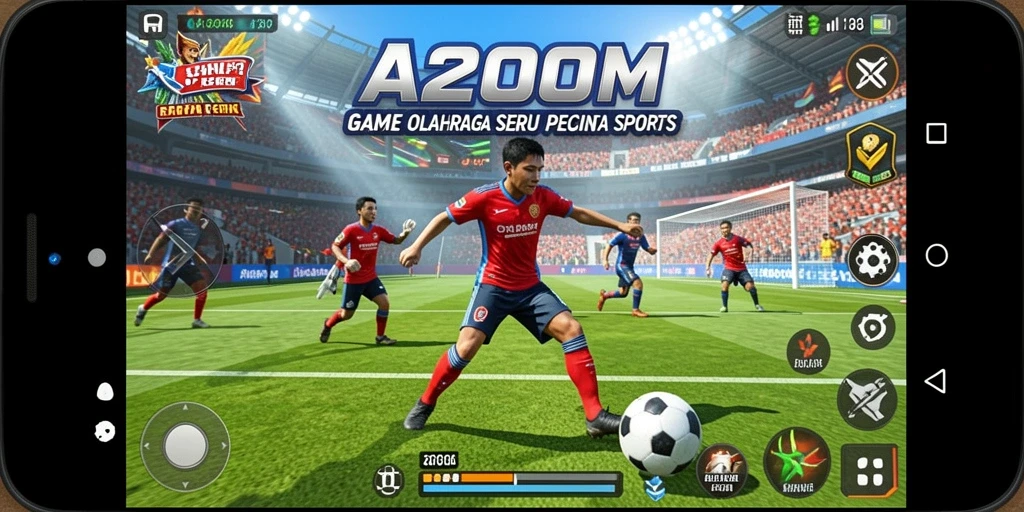 Tampilan menarik dari gameplay A200M yang menggambarkan aksi olahraga.