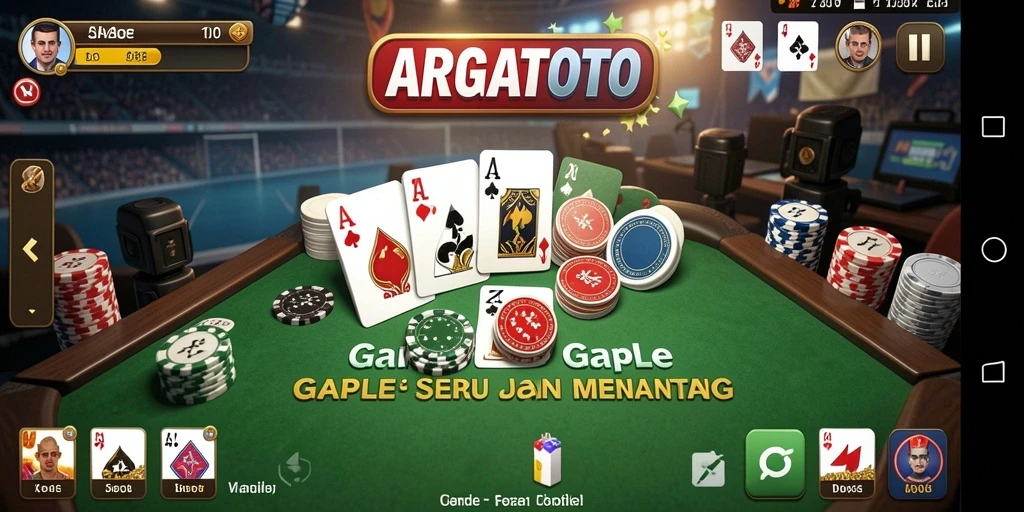Tampilan gameplay seru saat bermain Gaple di ARGATOTO.