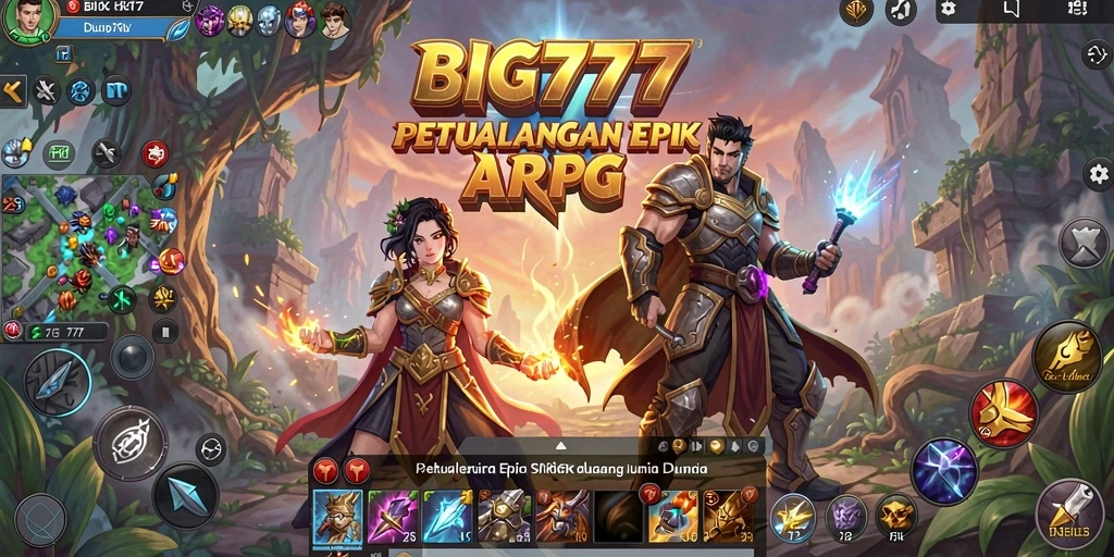 Screenshot utama BIG777 menampilkan aksi pertarungan seru dalam dunia ARPG.