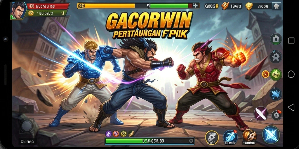 Gameplay mendebarkan GACORWIN dalam pertarungan.