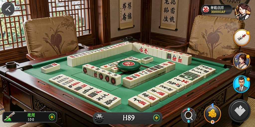 Screenshot H89 yang menampilkan gameplay Mahjong yang menantang dan seru.