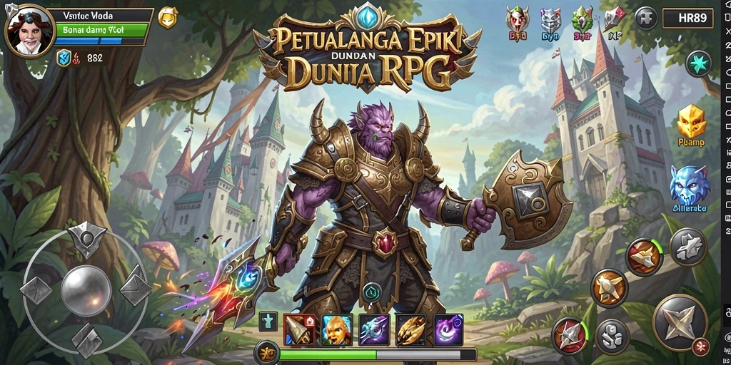 Screenshot menampilkan aksi seru dalam gameplay RPG di HR89.