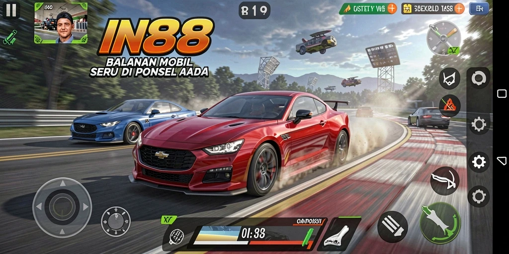 Gameplay seru dengan balapan mobil di IN88.