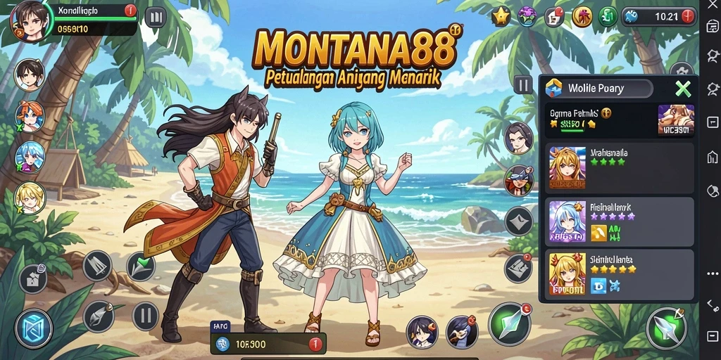 Screenshot gameplay MONTANA88 menampilkan aksi seru karakter anime.
