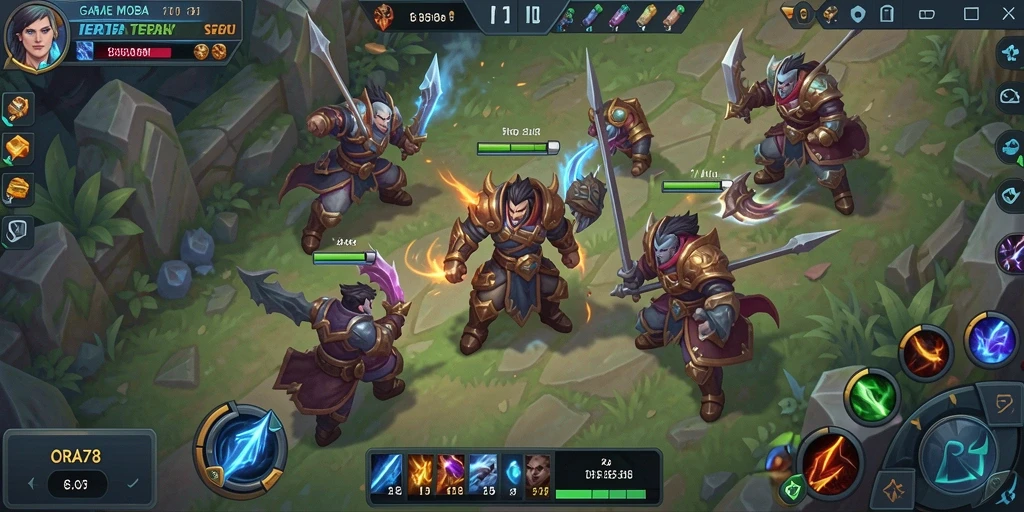 Tampilan gameplay seru dalam pertempuran tim di ORA78.