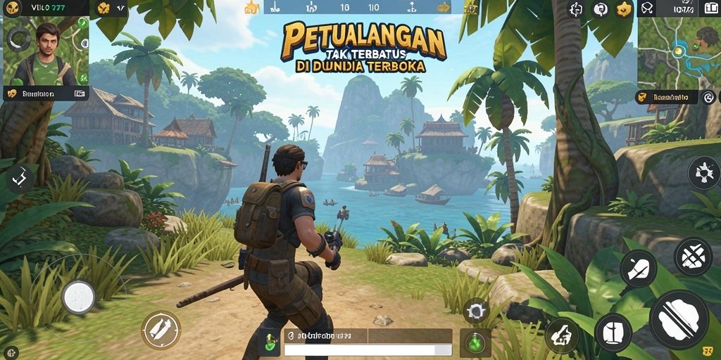 Tampilan menakjubkan dari dunia terbuka VIO77 saat gameplay.