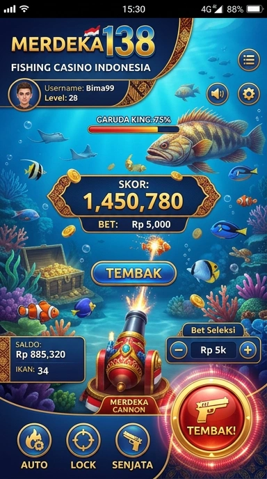 Tampilan utama aplikasi merdeka138 yang menarik dan user-friendly.